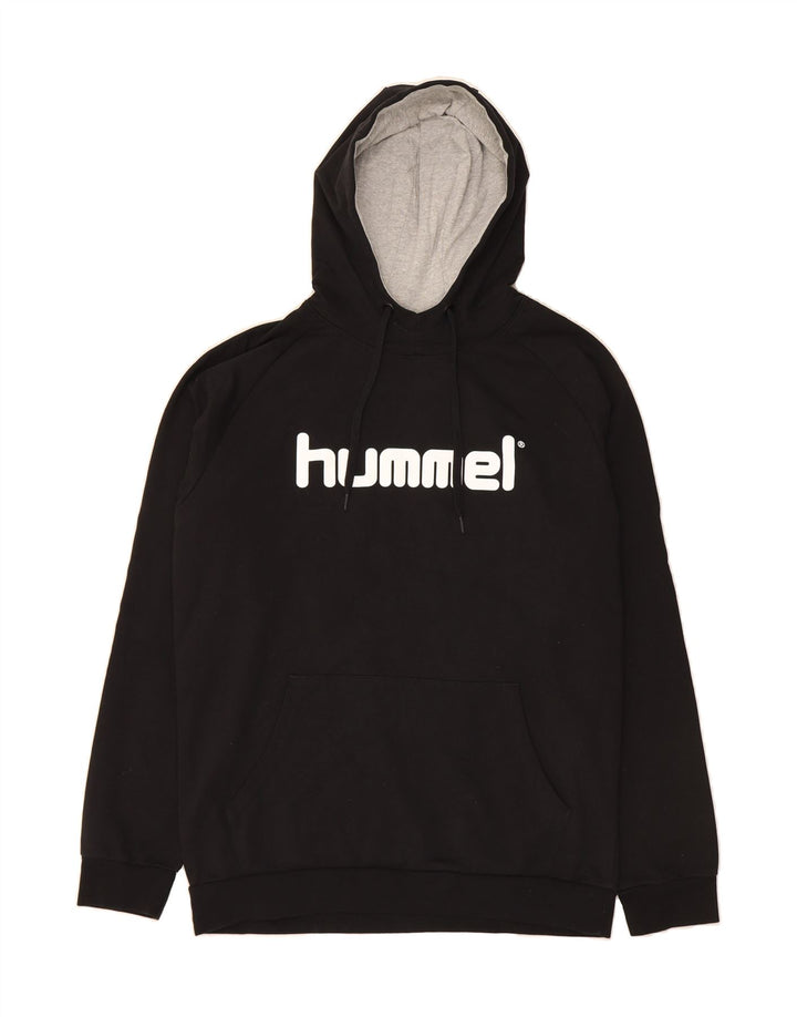 HUMMEL Mens Graphic Hoodie Jumper Large Black Vintage Hummel and Second-Hand Hummel from Messina Hembry 