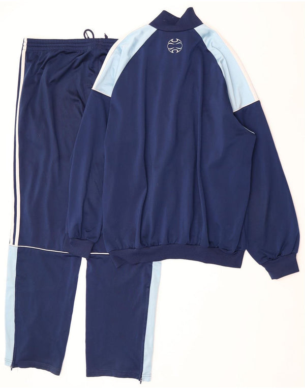 Adidas Survêtement complet pour homme UK 42/44 Large Bleu marine Colorblock Polyester