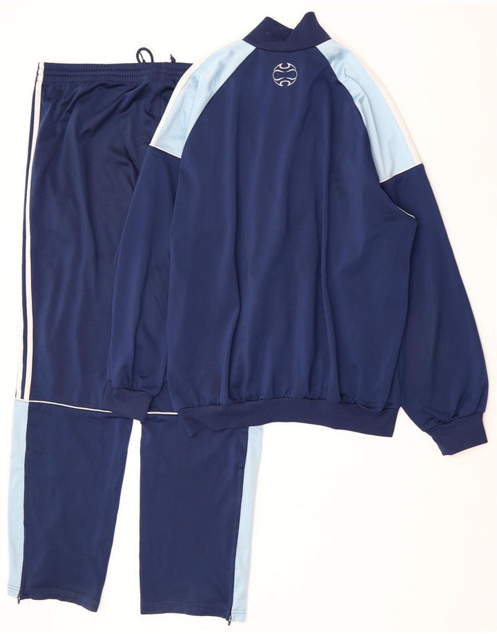 Adidas Survêtement complet pour homme UK 42/44 Large Bleu marine Colorblock Polyester