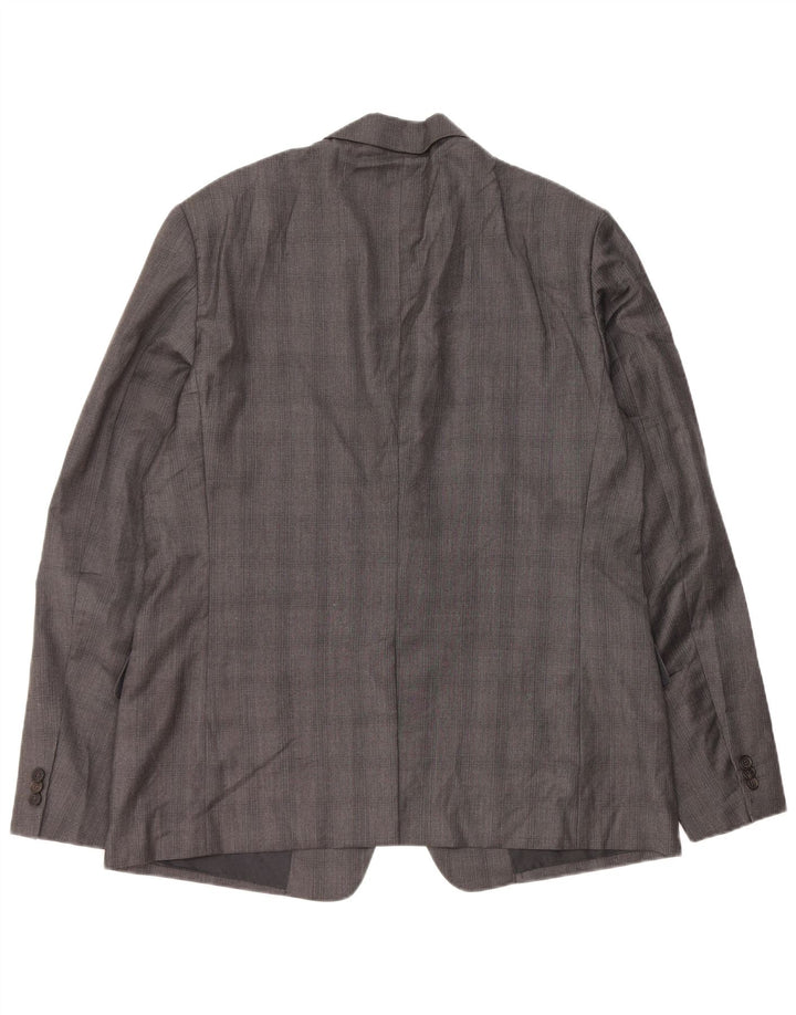 Prada Veste Blazer 2 Boutons Homme IT 56 2XL Gris Carreaux Viscose