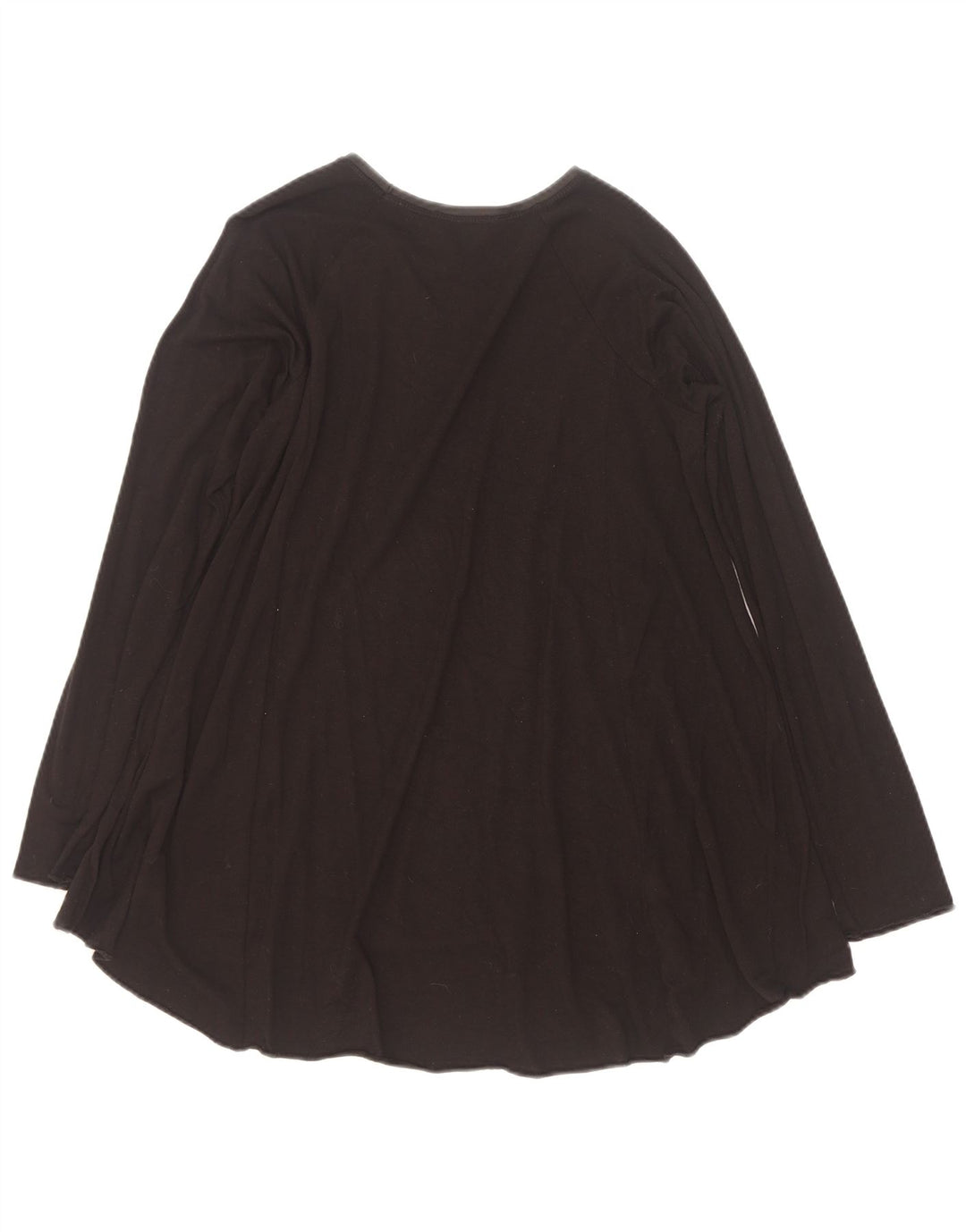 Zara Femme Top Manches Longues UK 14 Moyen Noir