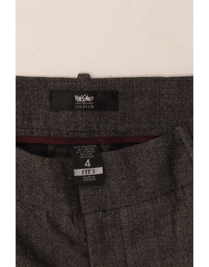 MOSSIMO Womens Casual Trousers US 4 Small W27 L30 Grey Herringbone Vintage Mossimo and Second-Hand Mossimo from Messina Hembry 