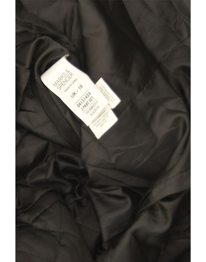 Marks & Spencer Manteau matelassé pour femme UK 18 XL Noir Polyester