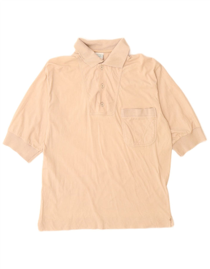 BENETTON Polo Homme Beige Moyen Coton