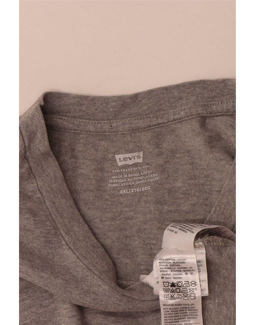 Levi's T-Shirt Graphique Homme 2XL Gris Coton