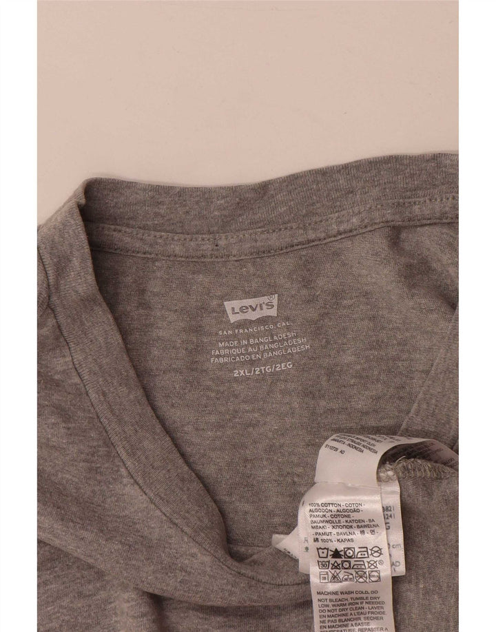 Levi's T-Shirt Graphique Homme 2XL Gris Coton