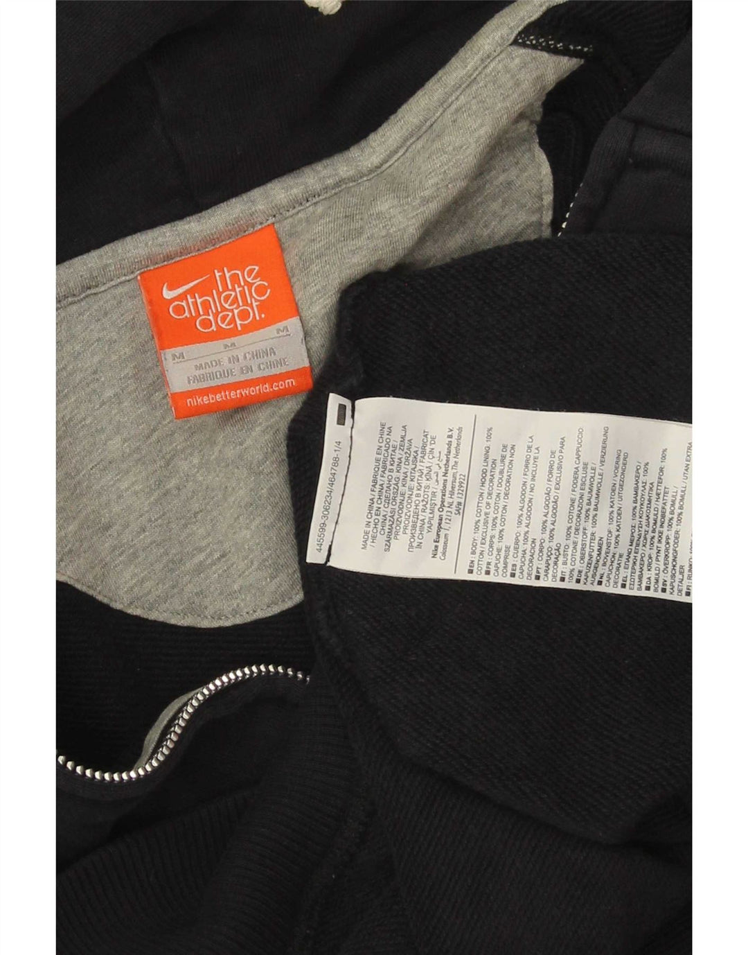Nike Sweat à capuche zippé graphique en coton bleu marine moyen pour homme