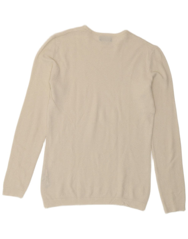 Zara Homme Pull Col Ras Du Cou Acrylique Blanc Moyen
