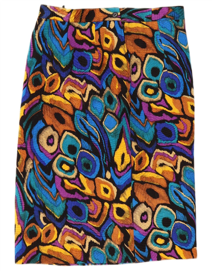 jupe droite femme vintage W32 Grand Ikat multicolore