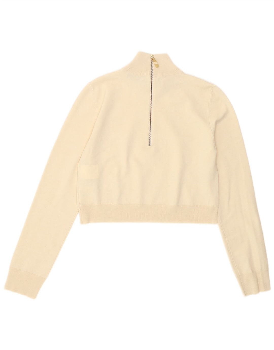Max Mara Pull court à col roulé pour femme UK 14 Large Blanc cassé