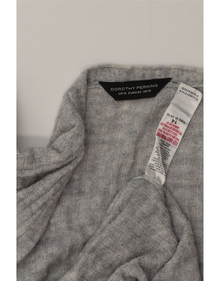 DOROTHY PERKINS Pull cardigan long pour femme UK 14 Large Gris