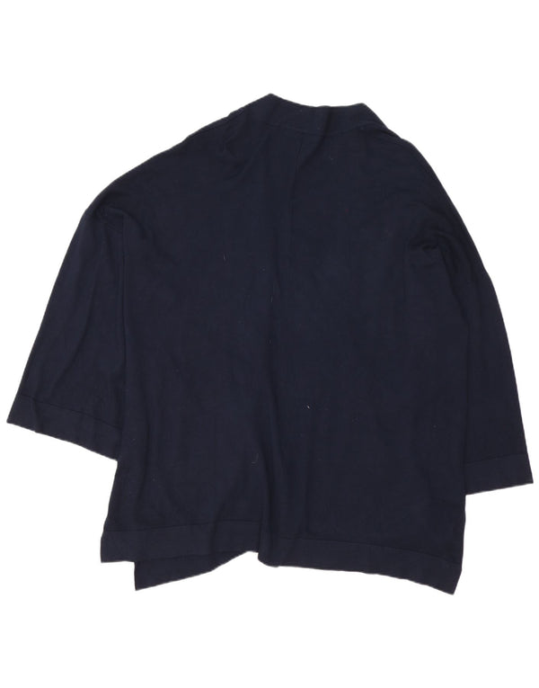 Zara Cardigan surdimensionné à manches 3/4 pour femme UK 16 Large Bleu marine