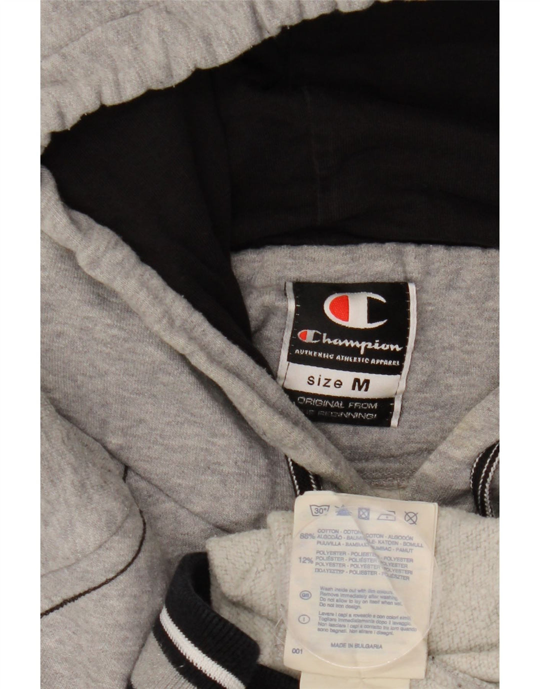 CHAMPION Pull à Capuche Homme Gris Moyen Coton