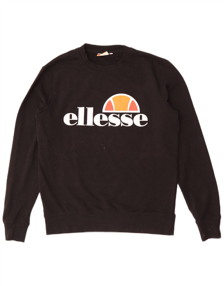 Ellesse Sweat-shirt graphique pour homme en coton noir Small