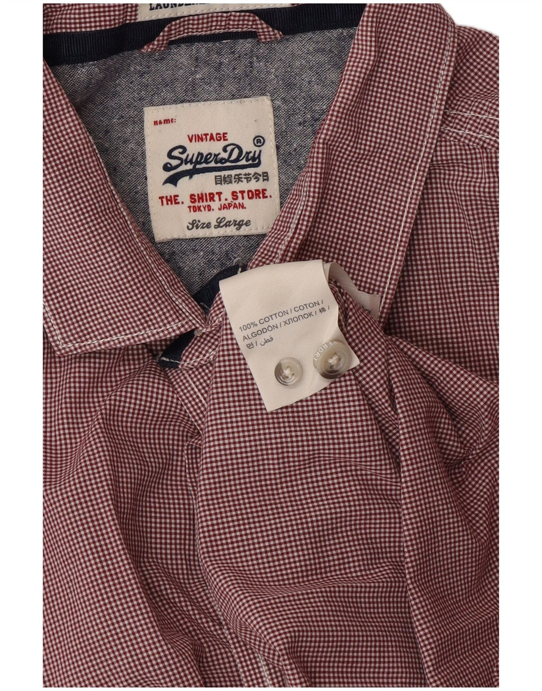 SUPERDRY Chemise Homme Large Rouge Vichy Coton