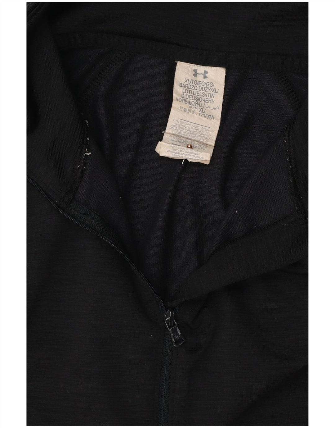 Under Armour Haut à col zippé et manches longues pour femme UK 18 XL Noir moucheté