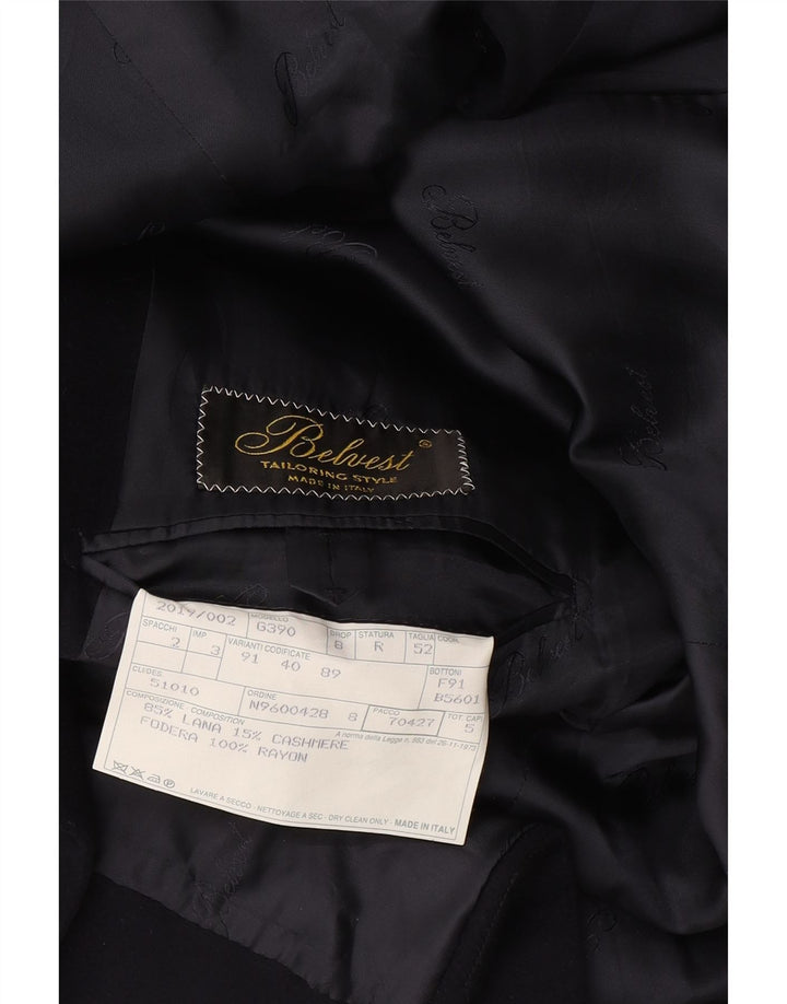 BELVEST Veste Blazer Croisée Homme IT 52 XL Bleu Marine Laine