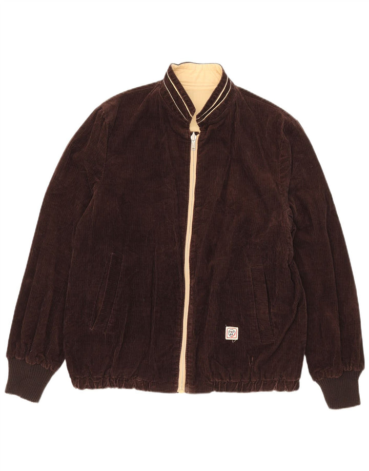 POP 84 Veste réversible en velours côtelé pour homme UK 36 Small Marron