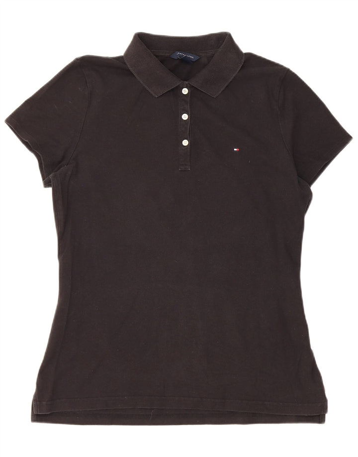 Tommy Hilfiger Polo Femme UK 14 Large Noir