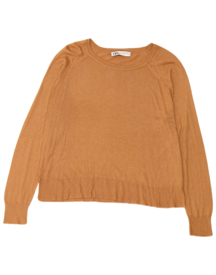 Zara Pull col bateau pour femme UK 14 Beige moyen