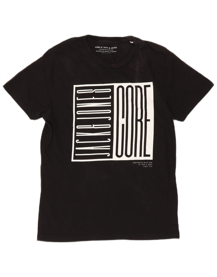 Jack & Jones T-Shirt Graphique Homme Noir Moyen Coton
