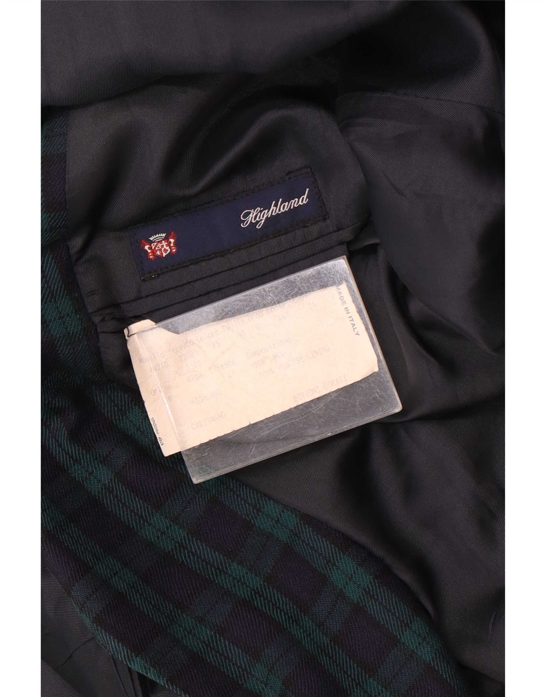 Highland Veste blazer à 2 boutons pour homme IT 50 en laine à carreaux verts