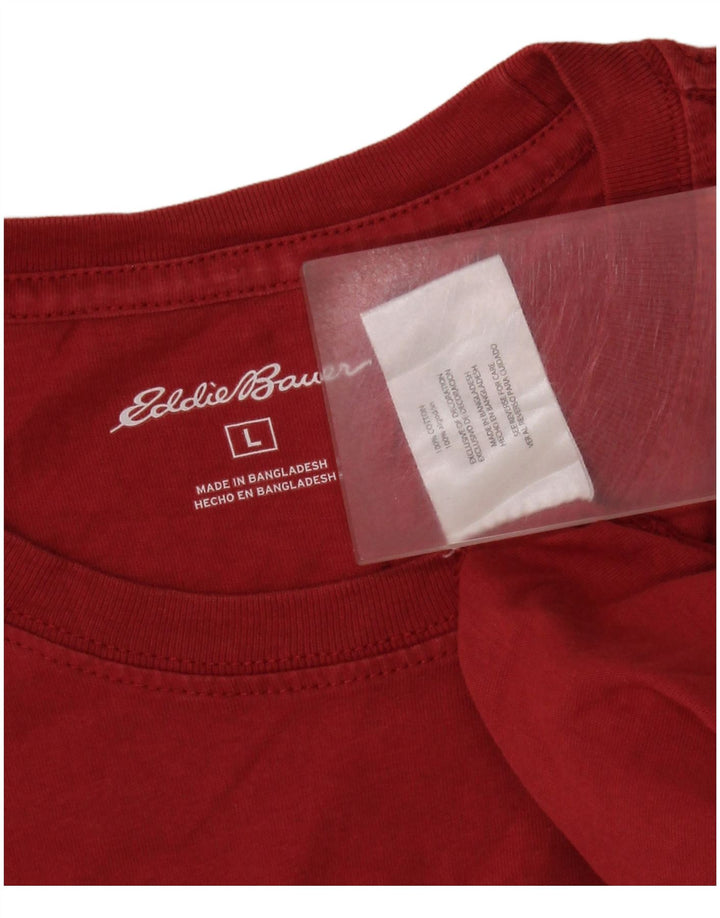 Eddie Bauer T-Shirt Homme Haut Grand Coton Rouge