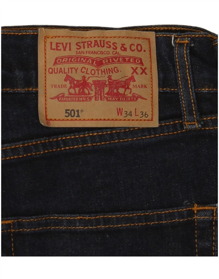 LEVI'S Jean Droit 501 Homme W34 L27 Bleu Marine Coton