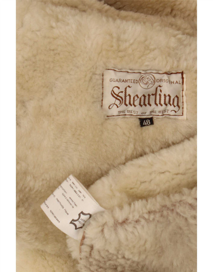 Manteau en peau de mouton surdimensionné pour femme vintage IT 48 XL en peau de mouton marron