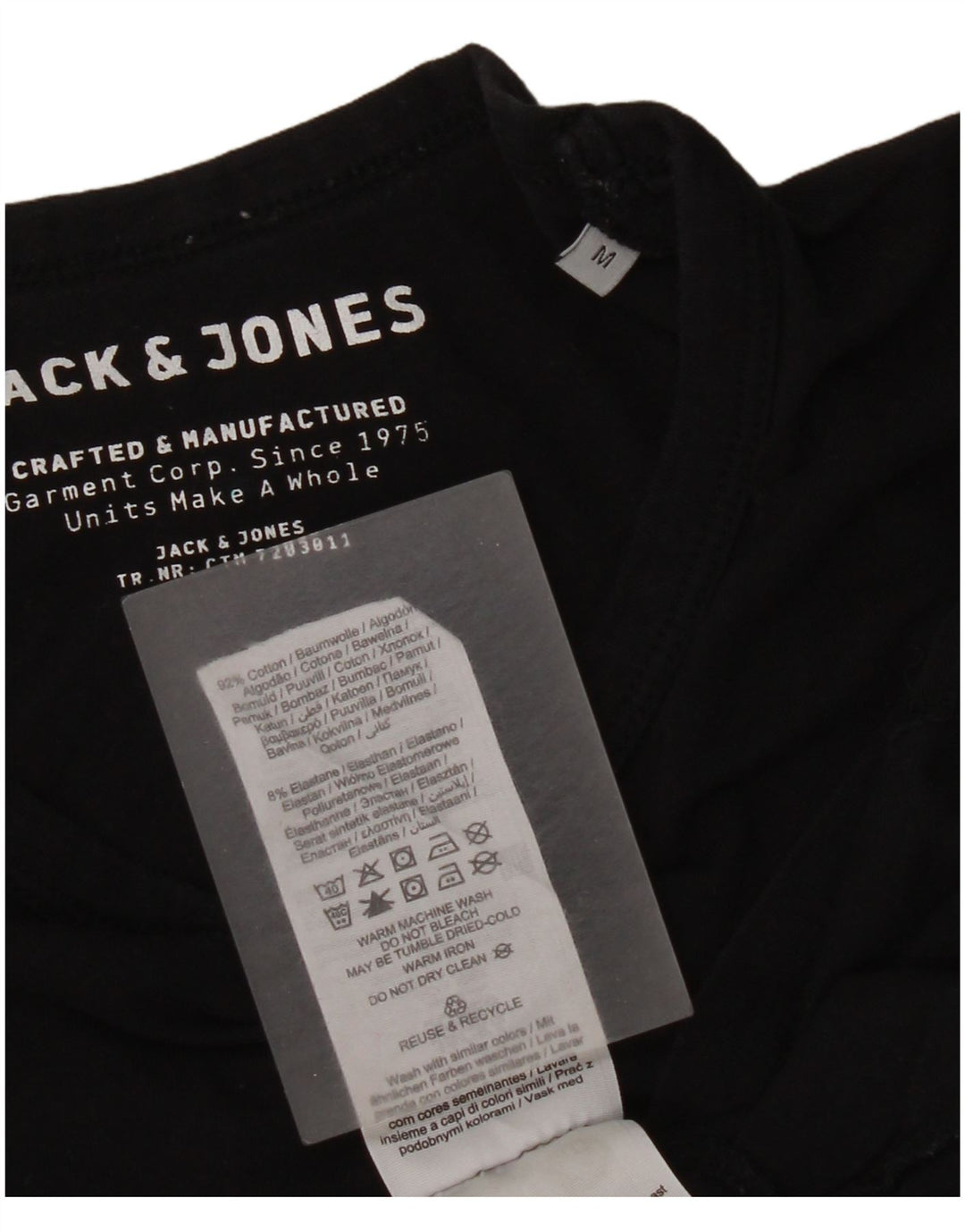 Jack & Jones T-Shirt Homme Noir Moyen Coton