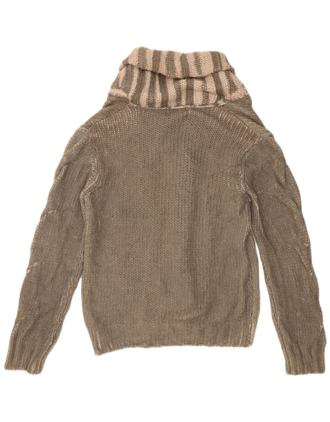 Zara Homme Cardigan Pull Large Vert Rayé Acrylique