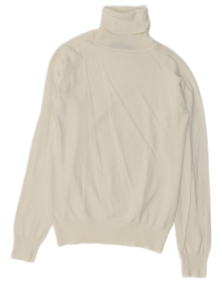 Zara Pull col roulé pour femme UK 10 Petit coton blanc