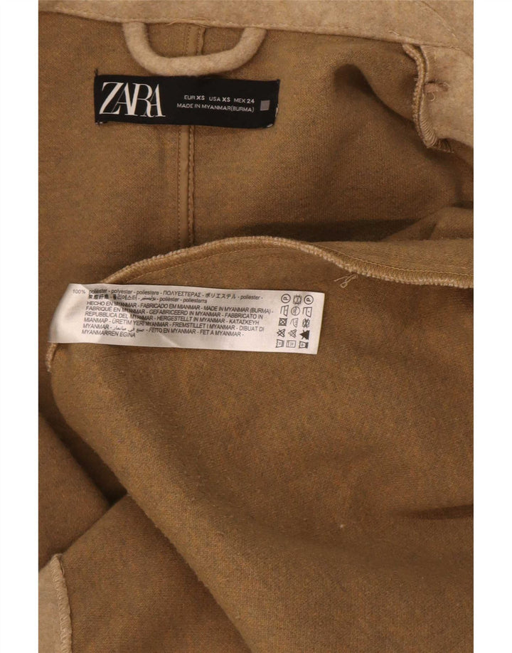 Zara Veste blazer ouverte surdimensionnée pour femme UK 6 XS Beige Polyester