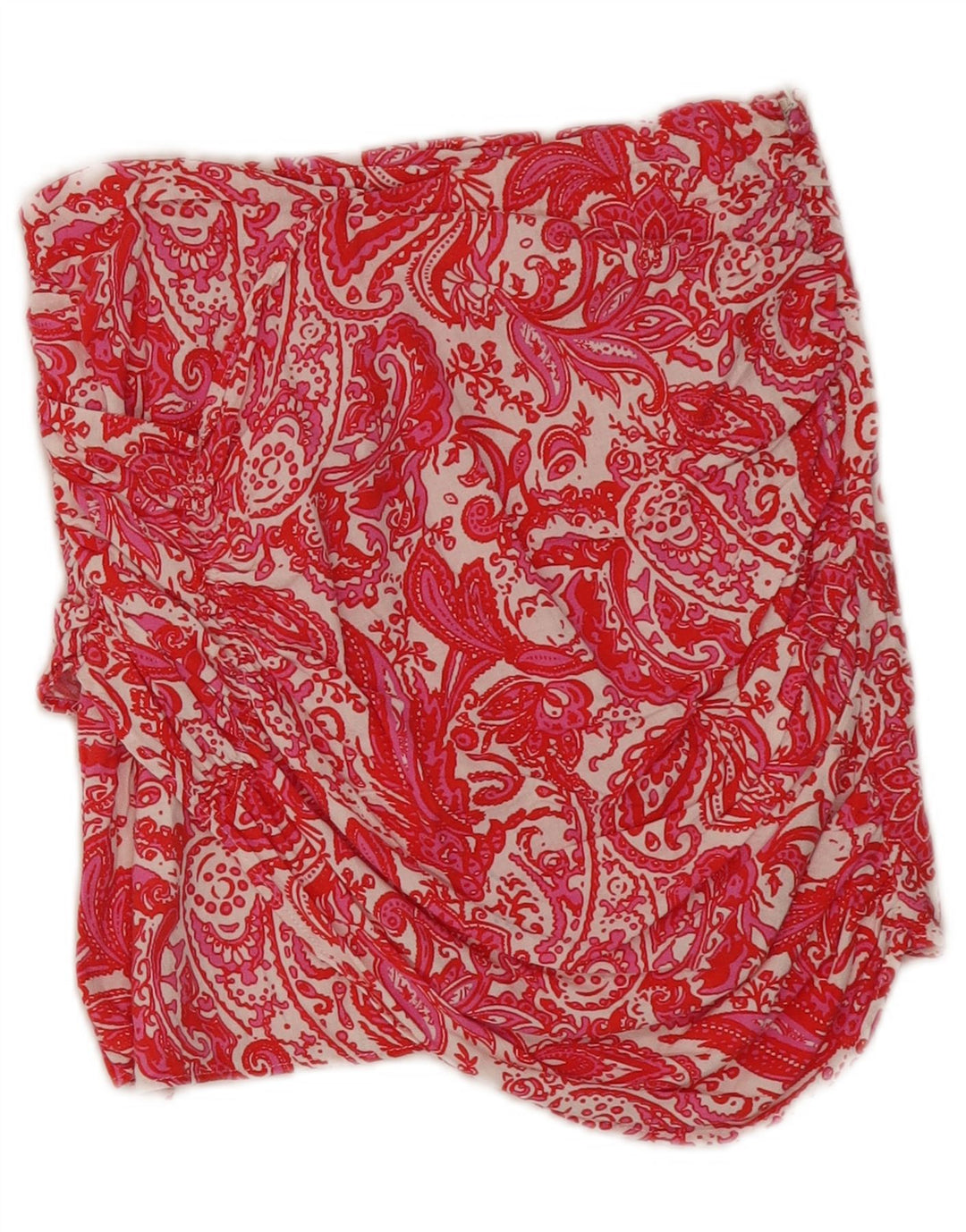 Zara Femme Mini Jupe Medium W28 Rouge Paisley