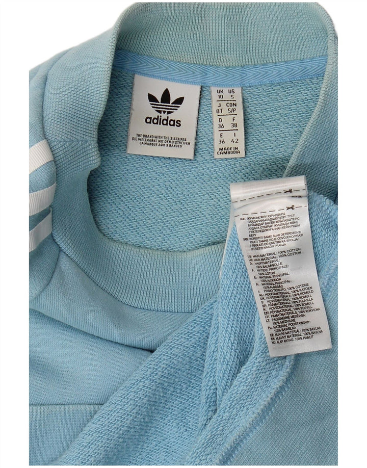 Adidas Sweat-shirt pour femme UK 10 Petit Bleu Coton