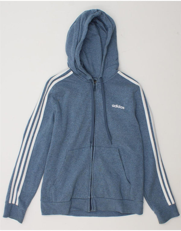 Adidas Pull à capuche zippé pour femme UK 16/18 Grand coton moucheté bleu