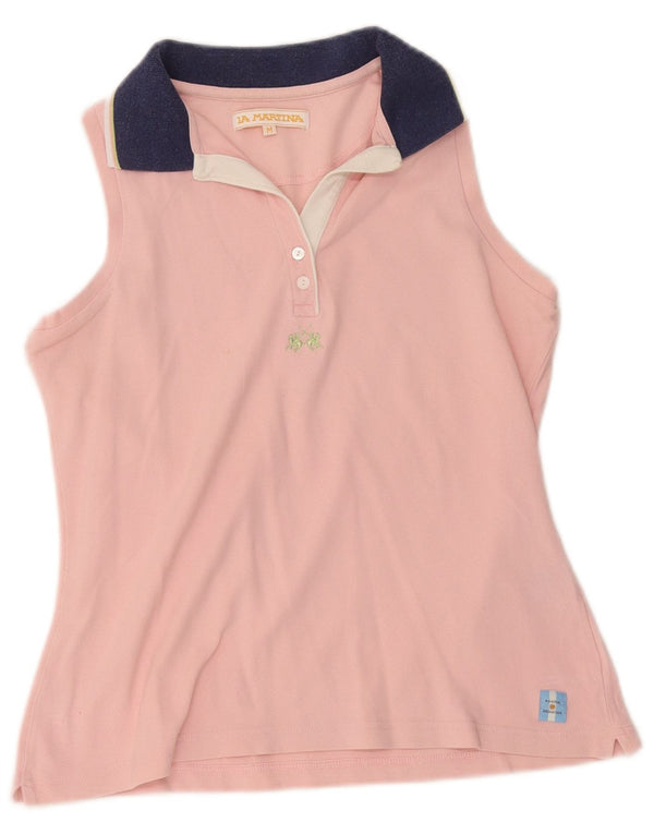 La Martina Polo sans manches pour femme UK 12 Rose moyen Colourblock