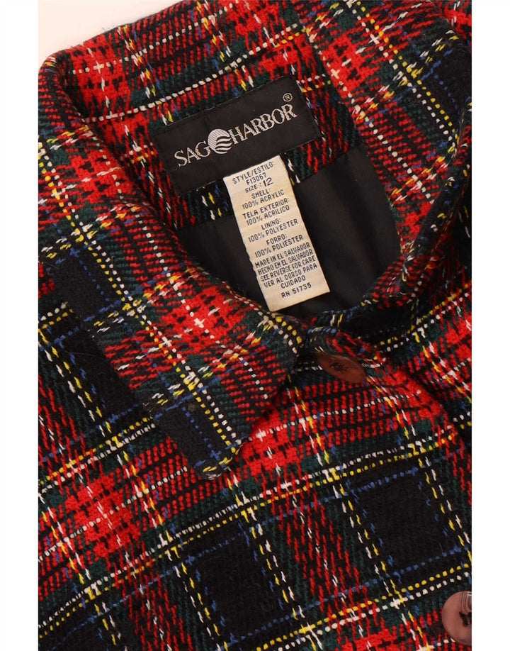 Sag Harbor Veste blazer à 4 boutons pour femme UK 12 à carreaux multicolores moyens