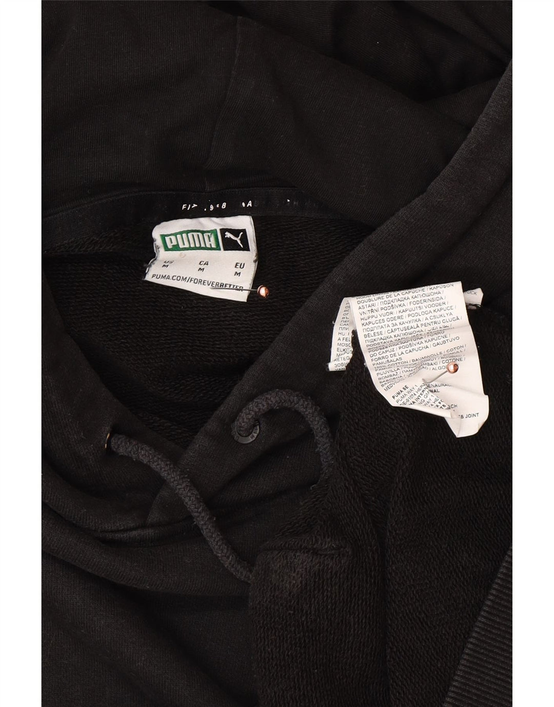 PUMA Pull à capuche pour homme en coton color block noir moyen