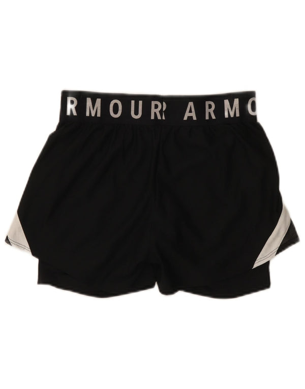 Under Armour Short de sport Heat Gear pour femme UK 8 Small Noir Colourblock
