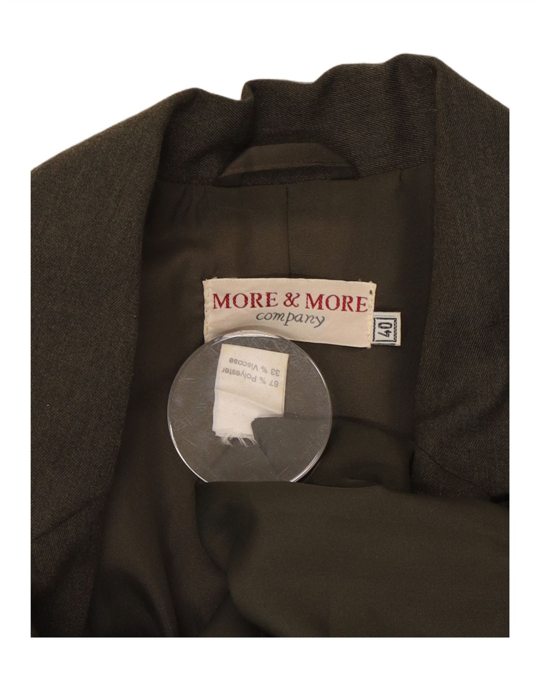 MORE & MORE Veste blazer à 4 boutons pour femme EU 40 Kaki moyen Polyester