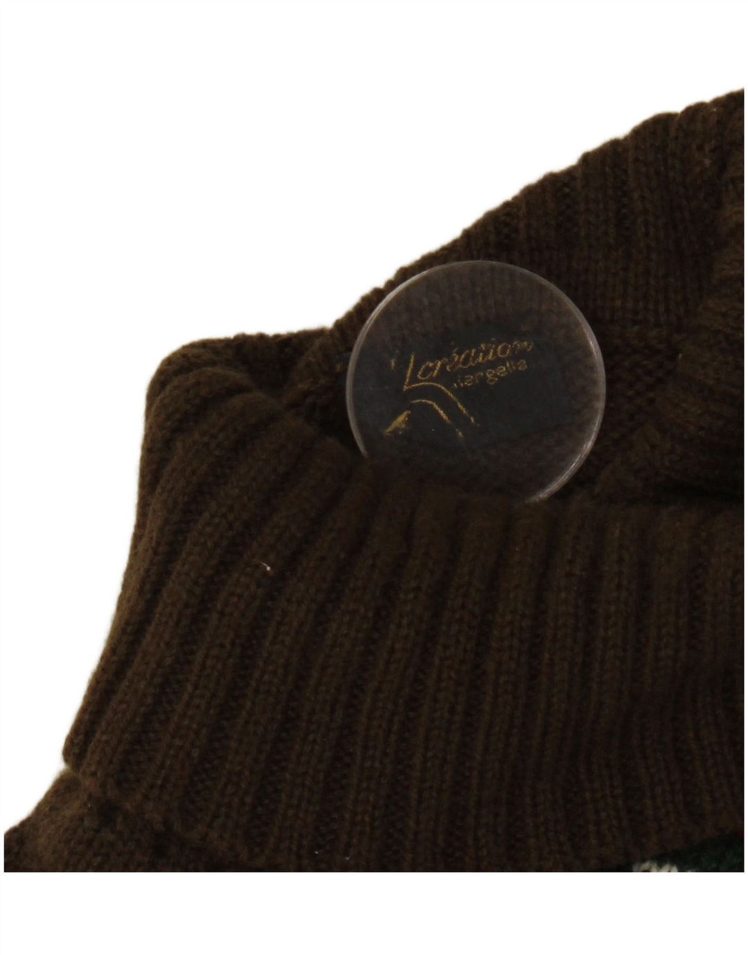 VINTAGE Pull col roulé pour homme Petit Kaki Fair Isle