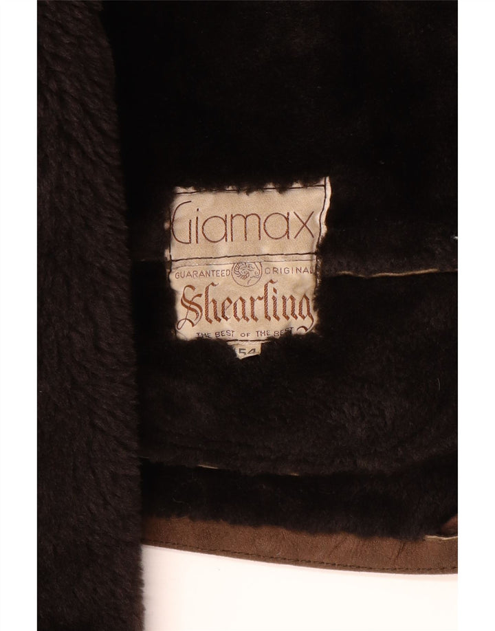 Giamax Veste en peau de mouton pour homme IT 54 2XL Marron peau de mouton