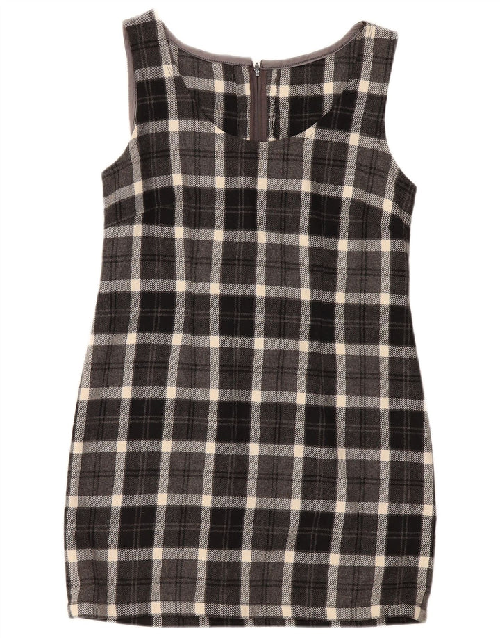 Robe fourreau sans manches femme vintage UK 12 carreaux gris moyen