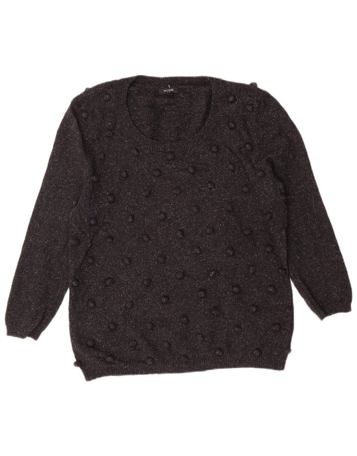 Hobbs Pull col bateau pour femme UK 14 Medium Noir Laine Classique