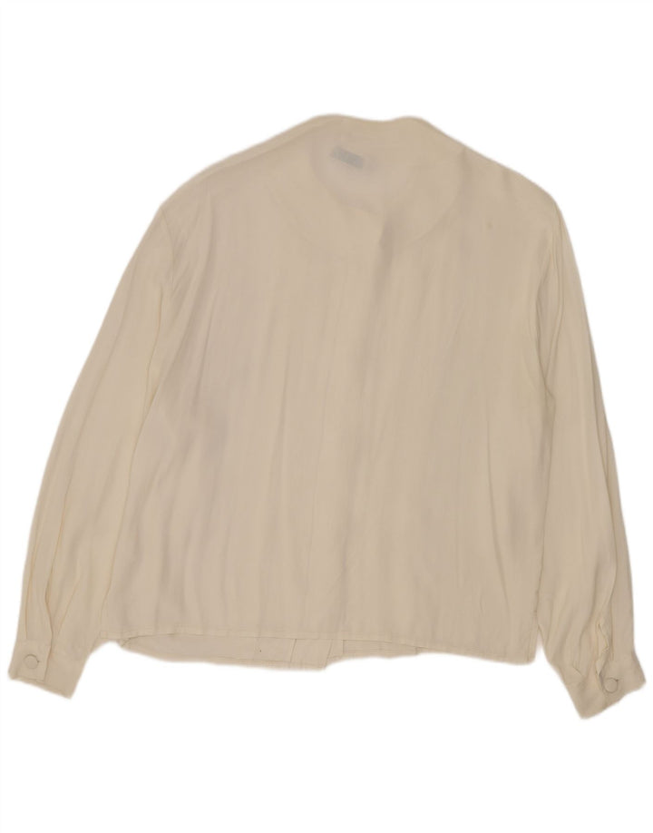 Blouse chemise femme vintage IT 44 Acétate blanc moyen