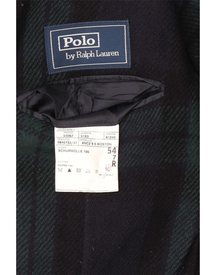 Polo Ralph Lauren Veste blazer à 3 boutons pour homme EU 54 2XL Bleu marine à carreaux