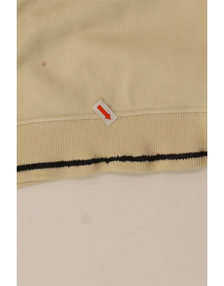 Champion Sweat-shirt graphique à col zippé pour homme Petit coton beige
