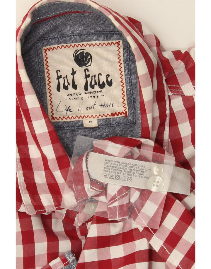 FAT FACE Chemise Homme Coton Vichy Rouge Moyen