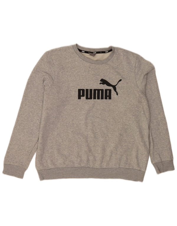 Puma Sweat-Shirt Graphique Homme XL Gris Moucheté Coton